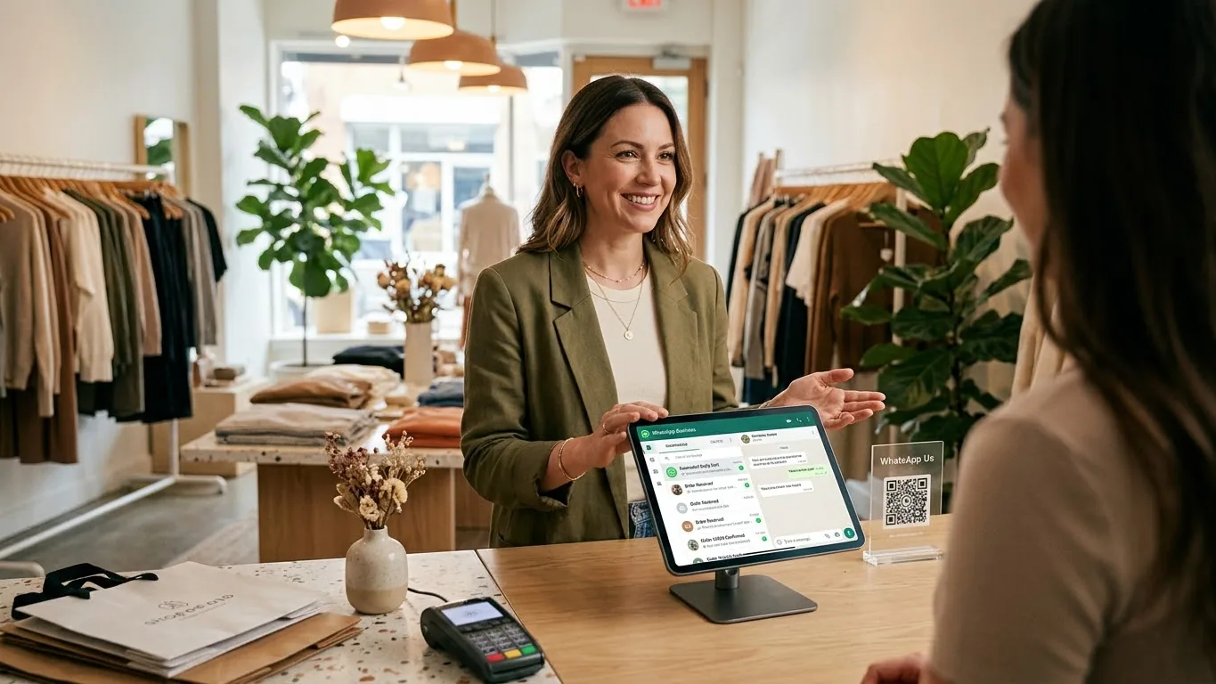 Comercio boutique gestionando pedidos automatizados por WhatsApp
