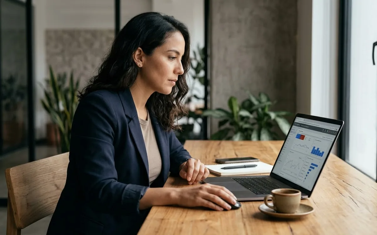 Especialista analizando métricas de Google Ads